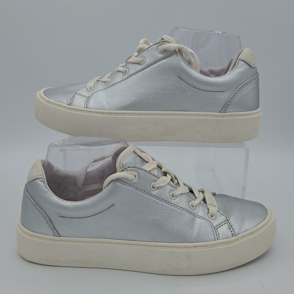 Ugg Australia Zilo Metallic Fashion Sneaker Silver Shoes Sport Womens Size 8